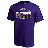 Men's Ravens Purple 2018 NFL Playoffs Ravens Flock T-Shirt,baseball caps,new era cap wholesale,wholesale hats